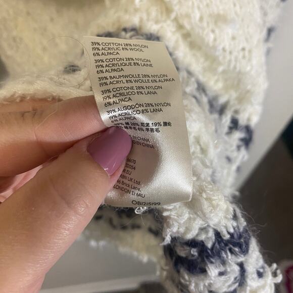 Anthropologie Pilcro Petra Ivory Grey Feathered Oversized Cozy Sweater Sz XS - Picture 10 of 15